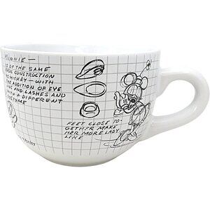 NEW Disney Sketchbook  MINNIE MOUSE Large Soup Bowl Cup Mug 29OZ  ( 2pc Set)